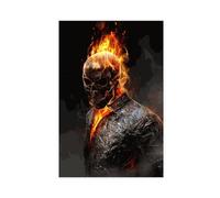 AmAzwi Poster artistico classico con Ghost Rider, 1 poster su tela, decorazione per camera da letto, sport, ufficio, stanza, regalo, senza cornice: 20 x 30 cm