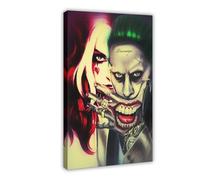 AmAzwi Poster Decorativo su Tela con Harley Quinn e Joker - 9 Pezzi per Soggiorno, Camera da Letto e Ufficio - Decorazione Sportiva - Cornice Regalo 60 x 90