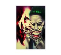 AmAzwi Poster decorativo su tela con Harley Quinn e Joker, per soggiorno e camera da letto, 9 poster su tela, decorazione per camera da letto, sport, ufficio, stanza, regalo, senza cornice: 40 x 60 cm