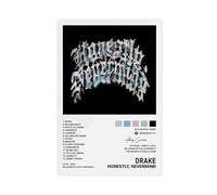 AmAzwi Poster di Drake Honestly Nevermind con copertina di album, poster su tela, decorazione artistica da parete per soggiorno, camera da letto, senza cornice: 20 x 30 cm
