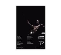 AmAzwi Poster di Travis con copertina di album di Scott Utopia, poster su tela, decorazione per camera da letto, sport, ufficio, stanza, regalo, senza cornice: 20 x 30 cm