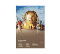 AmAzwi Poster di Travis Scott, poster su tela di Astroworld Limited, decorazione per camera da letto, sport, ufficio, stanza, regalo, senza cornice: 20 x 30 cm