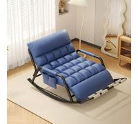 AMAZWI Sedia A Dondolo Doppia Soggiorno,Comoda Poltrona Esterno Con Braccioli E Tasche Laterali,For Balcone, Veranda, Patio(Blue,Black tube)