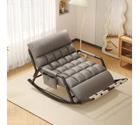 AMAZWI Sedia A Dondolo Doppia Soggiorno,Comoda Poltrona Esterno Con Braccioli E Tasche Laterali,For Balcone, Veranda, Patio(Grey,Black tube)