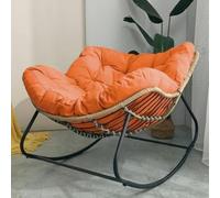 AMAZWI Sedia a dondolo in vimini per interni ed esterni, comoda sedia da salotto moderna imbottita per camera da letto, soggiorno, veranda, giardino, patio (arancione)