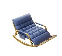 AMAZWI Sedia A Dondolo Oversize Soggiorno,Con Schienale/poggiagambe Regolabile Cinque Posizioni,For Balconi Verande E Terrazze(Blue,Gold tube)