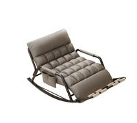 AMAZWI Sedia A Dondolo Oversize Soggiorno,Con Schienale/poggiagambe Regolabile Cinque Posizioni,For Balconi Verande E Terrazze(Grey,Black tube)