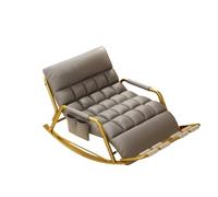 AMAZWI Sedia A Dondolo Oversize Soggiorno,Con Schienale/poggiagambe Regolabile Cinque Posizioni,For Balconi Verande E Terrazze(Grey,Gold tube)