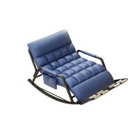 AMAZWI Sedia A Dondolo Oversize Soggiorno,Con Schienale/poggiagambe Regolabile Cinque Posizioni,For Balconi Verande E Terrazze(Blue,Black tube)