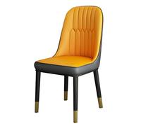 AMAZWI Sedia da cucina e sala da pranzo, moderna in pelle PU, con schienale alto, seduta morbida, impermeabile, in pelle con gambe in metallo (G)