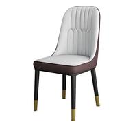 AMAZWI Sedia da cucina e sala da pranzo, moderna, in pelle PU, con schienale alto, seduta morbida, impermeabile, con gambe in metallo (H)