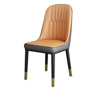 AMAZWI Sedia da cucina e sala da pranzo, moderna, in pelle PU, con schienale alto, seduta morbida, impermeabile, con gambe in metallo (A)