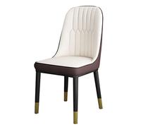 AMAZWI Sedia da cucina e sala da pranzo, moderna, in pelle PU, con schienale alto, seduta morbida, impermeabile, con gambe in metallo (C)