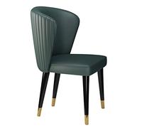 AMAZWI Sedia da cucina moderna in microfibra e pelle, sedie da sala da pranzo, per cucina, soggiorno, salotto, piedi in legno massello di frassino (verde scuro)
