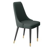 AMAZWI Sedia da cucina moderna per soggiorno, con morbida pelle in microfibra e gambe in metallo, con imbottitura in lattice (verde scuro)