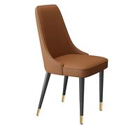 AMAZWI Sedia da cucina moderna per soggiorno, con morbida pelle in microfibra e gambe in metallo, con imbottitura in lattice (marrone)