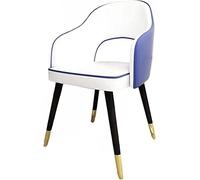 AMAZWI Sedia da cucina moderna per soggiorno e sala da pranzo, sedie da cucina, sedie da pranzo, sedie da ufficio, sedie in stile medievale in pelle PU, piedi in metallo (bianco blu)
