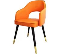 AMAZWI Sedia da cucina moderna per soggiorno e sala da pranzo, sedie da cucina, sedie da pranzo, sedie da ufficio, sedie in stile medievale in pelle PU, piedi in metallo (arancione arancione)