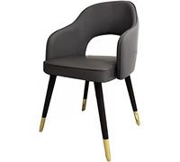 AMAZWI Sedia da cucina moderna per soggiorno e sala da pranzo, sedie da cucina, sedie da pranzo, sedie da ufficio, sedie in stile medievale in pelle PU, piedi in metallo (grigio scuro)