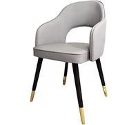AMAZWI Sedia da cucina moderna per soggiorno e sala da pranzo, sedie da cucina, sedie da pranzo, sedie da ufficio, sedie in stile medievale in pelle PU, piedi in metallo (grigio chiaro)