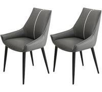 AMAZWI Set di 2 Sedie da Pranzo Cucina Moderna, Sedie Cucina For Sala Pranzo Pelle Artificiale, Con Sedile Imbottito E Gamba Metallo, For Sala Da Pranzo Del Soggiorno(C,Black feet)