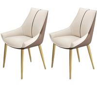 AMAZWI Set di 2 Sedie da Pranzo Cucina Moderna, Sedie Cucina For Sala Pranzo Pelle Artificiale, Con Sedile Imbottito E Gamba Metallo, For Sala Da Pranzo Del Soggiorno(B,Golden feet)
