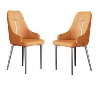 AMAZWI Set di 2 Sedie da Pranzo Cucina,Sedile Morbido Imbottito con Schienale Alto Pelle PU Moderna,Sedia Scrivania Casa, Sedie Laterali Soggiorno(Orange)