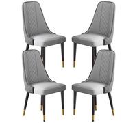AMAZWI Set di 4 Sedie da Pranzo,Sedie Laterali Cucina E Soggiorno,Sedile Morbido Imbottito con Schienale Alto Pelle Nappa Moderna,Robuste Gambe Metallo(Deep Gray+light Gray)