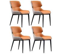 AMAZWI Set di 4 Sedie Sala da Pranzo Cucina Moderna,Sedie da Pranzo Pelle PU Con Schienale Alto Imbottito E Morbido, Resistenti All'acqua for Sala Pranzo, Cucina, Camera Letto(Orange)