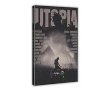 AmAzwi Travis Scott, poster con copertina dell'album "Utopia", 2 poster su tela, decorazione artistica da parete per soggiorno e camera da letto, cornice decorativa: 20 x 30 cm