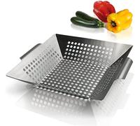 Amazy Cestello per barbecue - Teglia BBQ riutilizzabile, per la preparazione di barbecue, carne, pesce e verdure alla brace alla griglia e nel forno, con fori di sgocciolamento