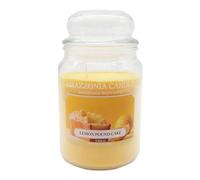 Amazzonia Candle Lemon Pund Cake 530 Gr Candela Profumata Naturale in Cera di Soia doppio stoppino in cotone Profumatore per Ambiente Torta Limone vaniglia Decorativa Giara in Vetro