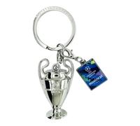 AMBALLCOM Portachiavi 3D UEFA Champions League Coppa con Event Day "Munich 25 Final" - U rticolo ufficiale - Argento - Idea regalo per gli appassionati di calcio, argento, s