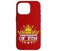 Ambasciatore di divertimento divertente dicendo costume partito Starter bianco Custodia per iPhone 16 Pro
