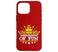 Ambasciatore di divertimento divertente dicendo costume partito Starter bianco Custodia per iPhone 16 Pro Max