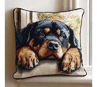 AMBATTERY Kit Punto Croce Per Federa, cane da compagnia Cuscino da Ricamare Punto Croce 45x45cm Cuscino Ricamato a Mano con Punto Croce Set Fai da te per Principianti