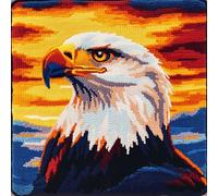 AMBATTERY Punto Croce da Ricamare Cuscino, Aquila animale Ricamare Federa A Punto Croce 45x45cm Kit per Cuscino Ricamato Prestampato