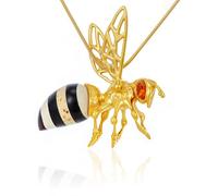 AMBEDORA Collana grande da donna mod.05 con ambra, argento sterling placcato oro, ambra baltica colorata, ciondolo placcato in oro