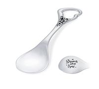 AMBEDORA Piccolo Cucchiaino in Argento con Incisione, Argento 925 Lucido, Idea Regalo per Compleanno, Anniversario di Matrimonio o Battesimo
