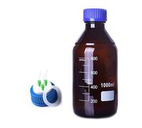 Amber Brown Round Media Storage Bottle 100ml-2000ml with GL45 Screw PTFE 3-Hole Cap(100ml)