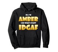 Amber Costume IDGAF Meme Funny Halloween Costume for Ambers Felpa con Cappuccio