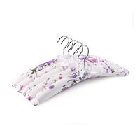 Amber Home 10 Pezzi 43cm Extra Lunghe Raso Grucce Appendiabiti in Satin Flowered Bianco per Nozze Maglioni Cappotti Camicie Maglietta Giacca Vestito Giarrettiere