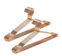 Amber Home 20 grucce in metallo dorato rosa lucido 43 cm per risparmiare spazio con tacche, appendiabiti in filo metallico robusto per camicetta, vestito, camicia, giacca, pantaloni