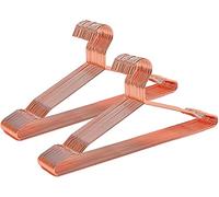 Amber Home 20 Pezzi 43cm di Grucce Appendiabiti in Ferro Metallico Rosso Rame Oro Rosa per Completo, Magliette, Camicie, Giacche, Abiti, Vestito, Scanalature Antiscivolo, Forte e Resistente