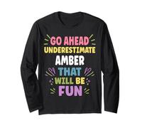 Amber Personalized Women's Gift Custom Amber Maglia a Manica