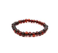 amber-us - Bracciale in ambra baltica su fascia elastica, lunghezza multipla, diversi colori, realizzato in autentiche perle di ambra naturali rotonde, 16 centimeters