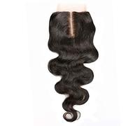 Amberhair Lace Clousre Human Hair Body Wave 8A Brazilian Virgin Remy Hair 3.5x4 Middle Part Closure With Baby Hair 130% Density Natural Color 14inch