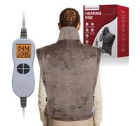 Ambershine 66 x 88,9 cm XXXL King Size Neck & Shoulder & Back Pad con 12 impostazioni di temperatura e 4 timer di spegnimento automatico, sollievo dal dolore per schiena/collo/spalle, regalo di Natale