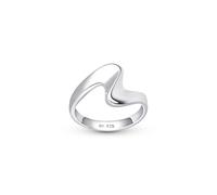 Amberta Anello Donna Onda Argento 925: Anello Pollice Donna in Argento 925 Onda Mare - Indice Misura 21
