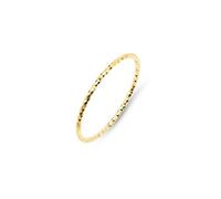 Amberta Anello Donna Oro Massiccio 9 Carati Italiano, Anello Sottile Oro Giallo 1 mm Impilabile, Fedina Minimalista Pollice Mignolo: Fedina Diamantata Misura 10